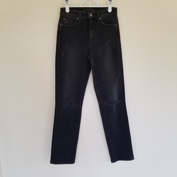 joe's Jean's Milla High Rise Straight Ankle BLACK Distressed W23 - Picture 2 of 10